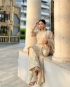NSR 839 Pure Heavy Chinnon Silk With Heavy Embroidery Sequence Work Top With Sharara Dupatta Wholesale Clothing Distributors In India